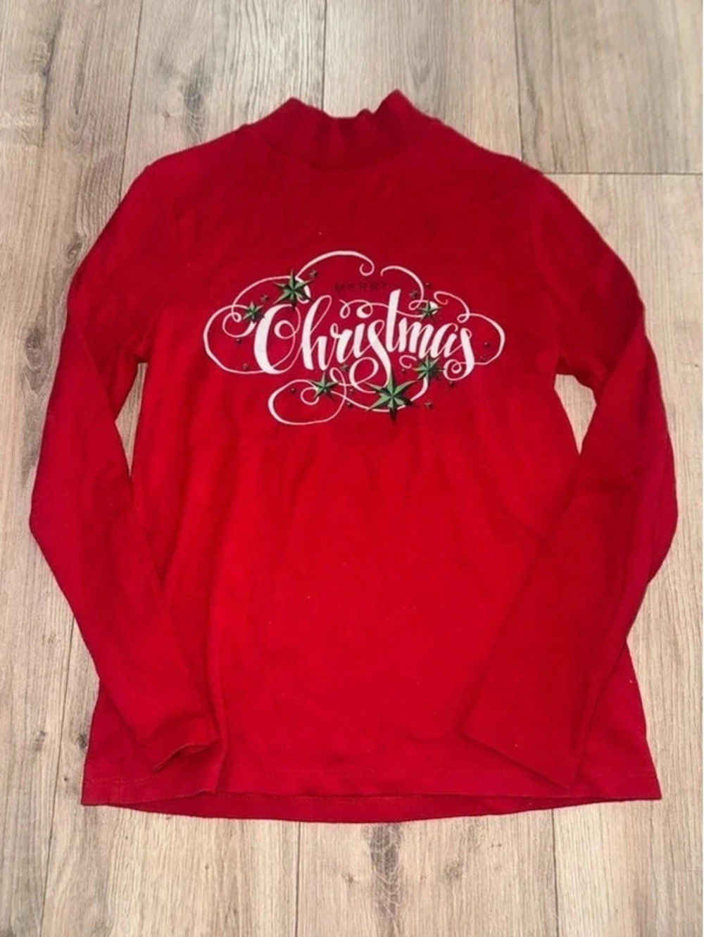 time and tru red christmas turtleneck long sleeve